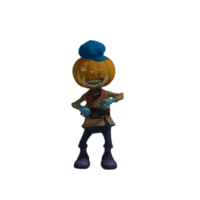 Pumpkin monster pose Halloween png