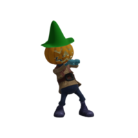 Pumpkin monster pose Halloween png