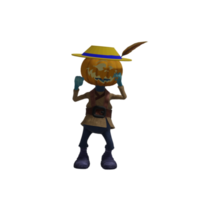 Pumpkin monster pose Halloween png