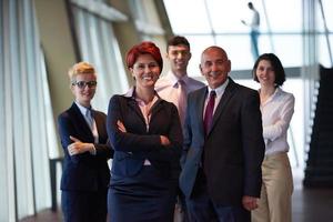 diverse business people group with redhair  woman in front photo