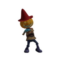 pose de monstruo de calabaza halloween png