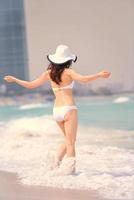 happy woman enjoy summer vacation photo