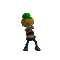 pose de monstruo de calabaza halloween png