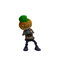 pose de monstruo de calabaza halloween png