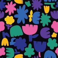 Organic Shape Flower Stuff Simple Colorful Pattern Hand Drawn Suitable for Fabric vector