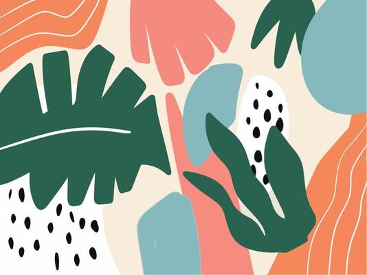 Abstract Flower Background Shape Line Art