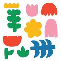 Organic Shape Flower Stuff Simple Colorful Pattern Hand Drawn Suitable for Fabric vector