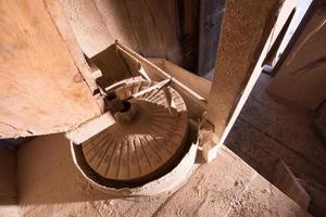 interior of retro wooden watermill photo