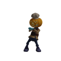 pose de monstruo de calabaza halloween png