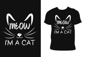 diseño de camiseta de gato. camiseta de gato. vector libre de camiseta de gato.