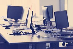 empty office with modern computers photo