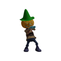 Pumpkin monster pose Halloween png