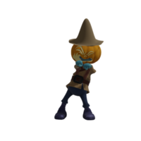 pose de monstruo de calabaza halloween png