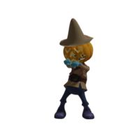 pose de monstruo de calabaza halloween png