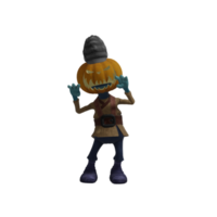 pose de monstruo de calabaza halloween png