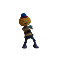 pose de monstruo de calabaza halloween png