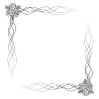 Vector roses frame. Line art flower decor. Corner for banner, poster, text. Template for design