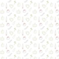 seamless pattern with vegetables. colored sketches of vegetables on a white background. Vector illustration.