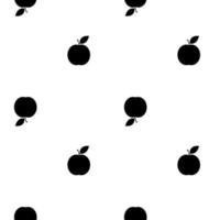 seamless pattern with black apple on a white background. vector