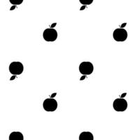 seamless pattern with black apple on a white background. vector