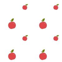 Seamless vector pattern with pink apple isolated on a white background. Flat