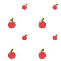 Seamless vector pattern with pink apple isolated on a white background. Flat