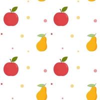 seamless colored pattern with apples, pears vector