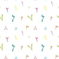 seamless pattern with colored arabic numbers vector