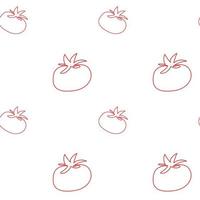 Tomatoes pattern. Drawn tomato in line art style. design on pattern for textile, wallpapers, web vector