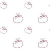 Tomatoes pattern. Drawn tomato in line art style. design on pattern for textile, wallpapers, web vector