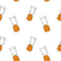 Seamless pattern pineapples . Vector background with tropical fruits on white