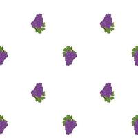 Seamless vector pattern with bunch of grapes with leaves