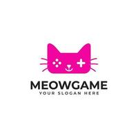 Combination Of Cute Cat and Joystick For Gamer Logo