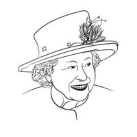 Queen elizabeth hand drawing vector illustration