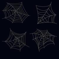 set of lace spider webs vector