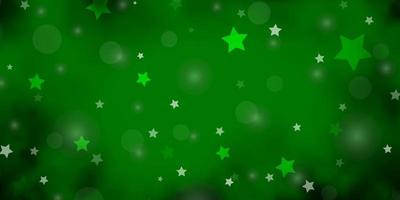 Light Green, Yellow vector background with circles, stars.