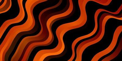 Dark Orange vector background with bent lines.