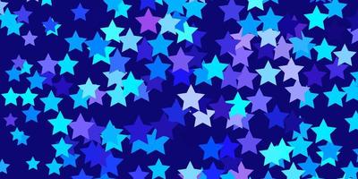 Fondo de vector de color rosa claro, azul con estrellas de colores.