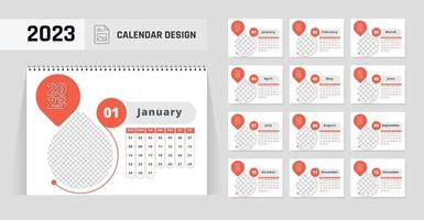 2023 calendar design template vector