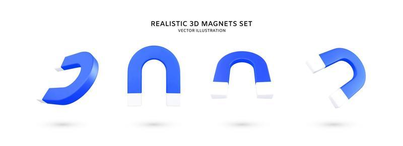 Realistic 3d magnet vector illustration