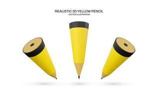 Realistic 3d pencil vector illustration