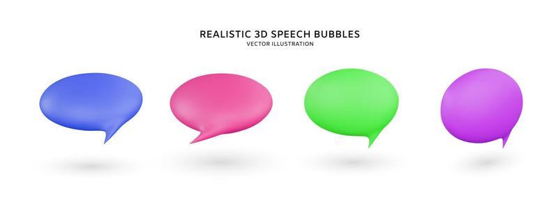 Realistic 3d speech bubbles vector illustration
