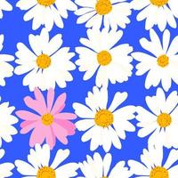 flor de manzanilla sin costuras patrón floral para imprimir. patrón de vectores