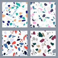 Colorful seamless pattern with imitation of Venetian terrazzo. Marble texture with fragments of stone. Abstract vector illustration