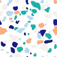 Colorful seamless pattern with imitation of Venetian terrazzo. Marble texture with fragments of stone. Abstract vector illustration