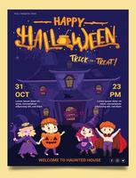 Happy Halloween trick or treat poste vector