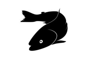 Salmon Fish Silhouette for Icon, Symbol, Logo, Pictogram, Apps, Website or Graphic Design Element. Vector Illustration