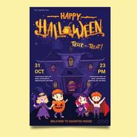 Happy Halloween trick or treat poster vector