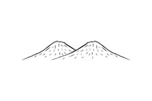 Simple Line Art of the Mountain Silhouette for Logo, Pictogram, Art Illustration, Apps, Website or Graphic Design Element. Vector Illustration