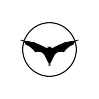 Silhouette of the Flying Fox or Bat for Icon, Symbol, Pictogram, Logo, Website, or Graphic Design Element. Vector Illustration